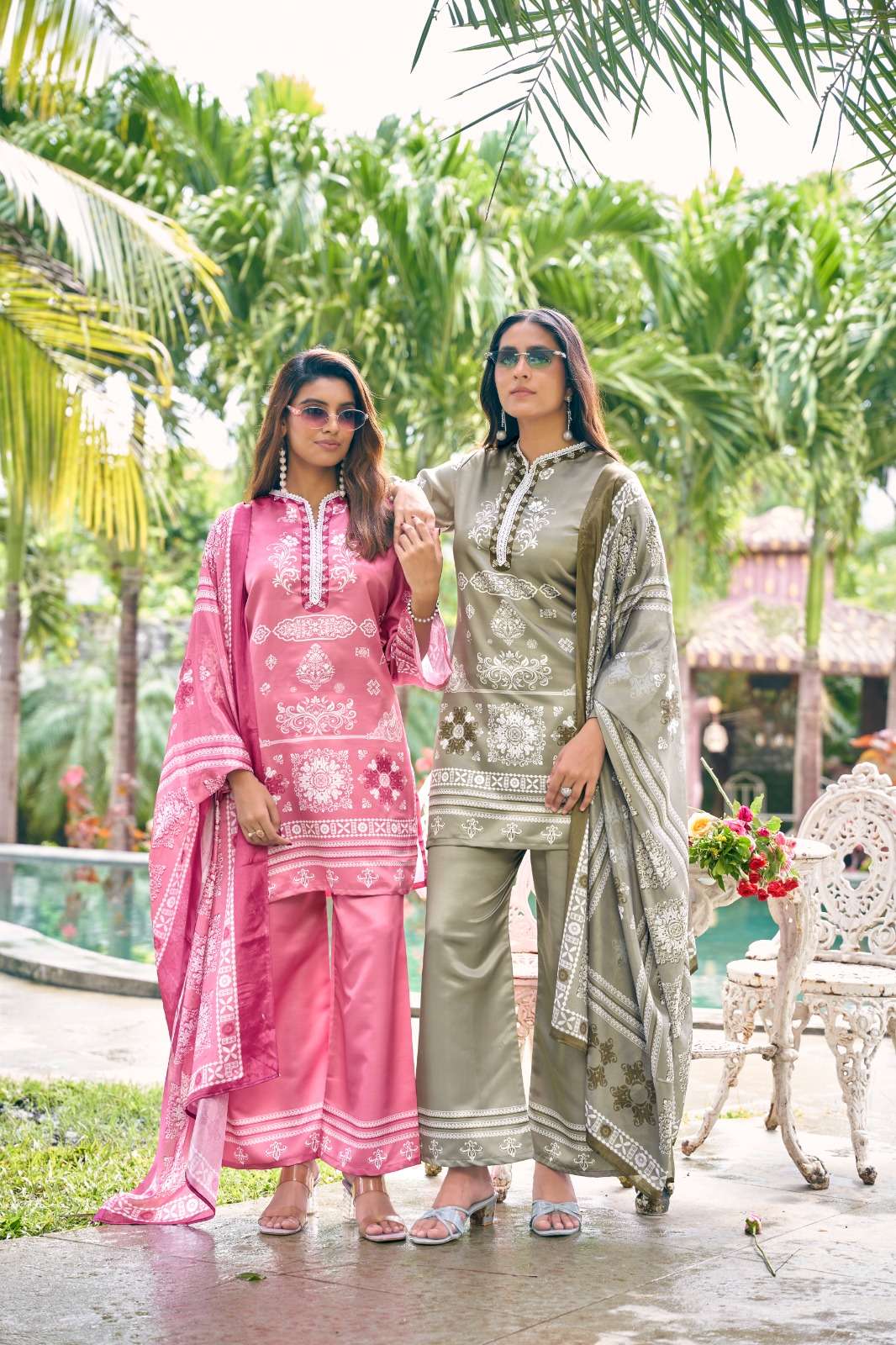 W 2169 COLOR SERIES PREMIUM IMPORTED SATIN 3 PIECE SUIT FANCY WHOLESALER TEXTILE